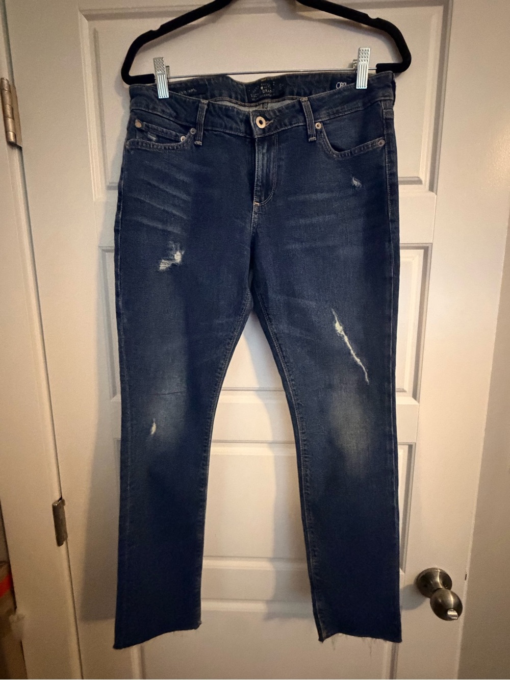 Lucky Brand Dark Blue Women's Distressed Straight Jeans Sz